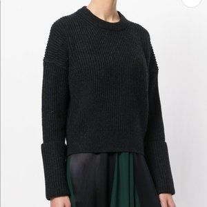 All Saints Black Wool/Cashmere Blend Pierce Crew Jumper Sweater